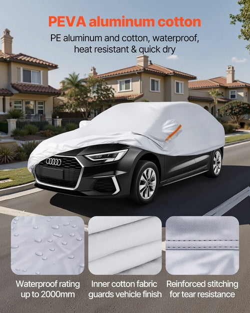 Car Cover, Car Cover Waterproof for Mid Size European Sedan Cars